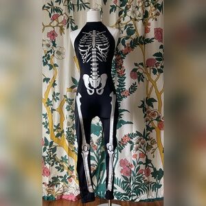 NWT Dolls Kill Skelton halter catsuit
